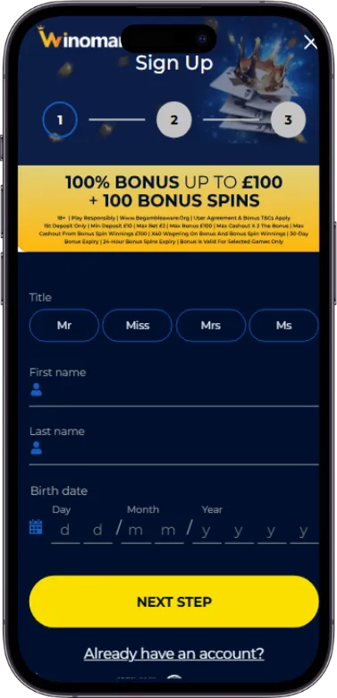 winamania registration process
